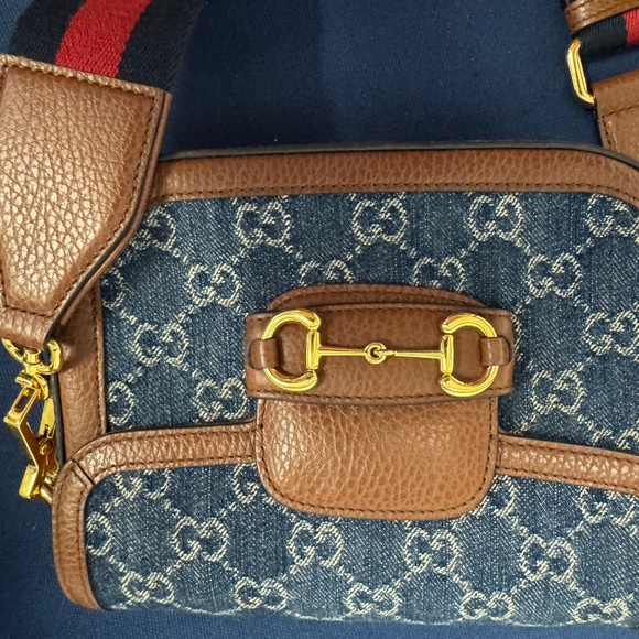 Gucci Denim/leather Horse Bit shoulder bag - Picture 8 of 10